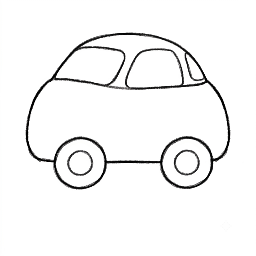 Auto tekenen stap 3: twee wielen